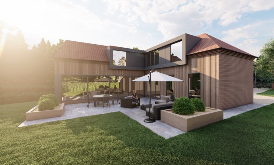 Visualisation of Barn Inspired Grand Design, Rural Nottinghamshire, view 2