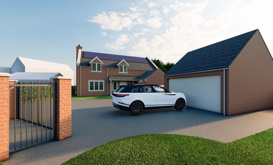 Visualisation of Cottage Inspired Contemporary New Build, Woodborough, Nottinghamshire, view 4